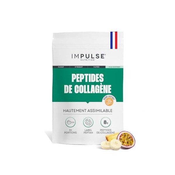 Impulse Nutrition - Peptides de Collagène Peptan 300g - Complément alimentaire sport avec Collagène Bovin - Articulations, Ré...