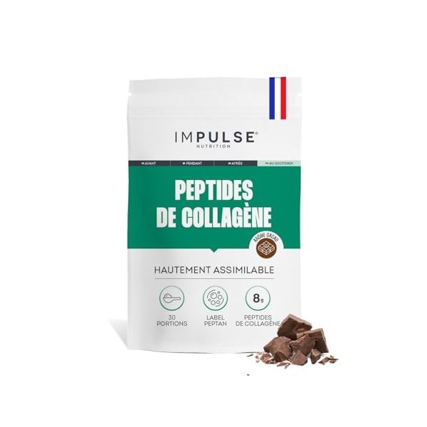 Impulse Nutrition - Peptides de Collagène Peptan 300g - Complément alimentaire sport avec Collagène Bovin - Articulations, Ré...