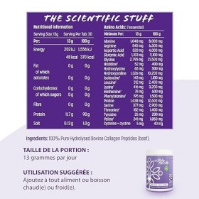 Edible Health Collagène Hydrolysé 400g, Types 1 & 3 Peptides avec 18 Acides Aminés pour Peau Cheveux Ongles Os Articulations,...