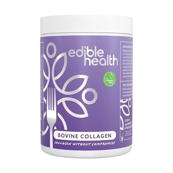 Edible Health Collagène Hydrolysé 400g, Types 1 & 3 Peptides avec 18 Acides Aminés pour Peau Cheveux Ongles Os Articulations,...
