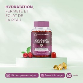 Collagène avec biotine, coenzyme Q10, vitamines A, C et E - Goût fruits rouges - Supplément pour prendre soin de votre peau -