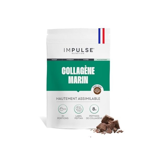 Impulse Nutrition - Collagène Marin Hydrolysé Type 1 Peptan® en Poudre avec Vitamine C - Complément Alimentaire Récupération,...