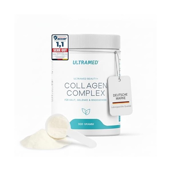 UltraMed - Poudre de collagène bioactive de qualité supérieure composée de VERISOL, TENDOFORTE & FORTIGEL + vitamine C | 300