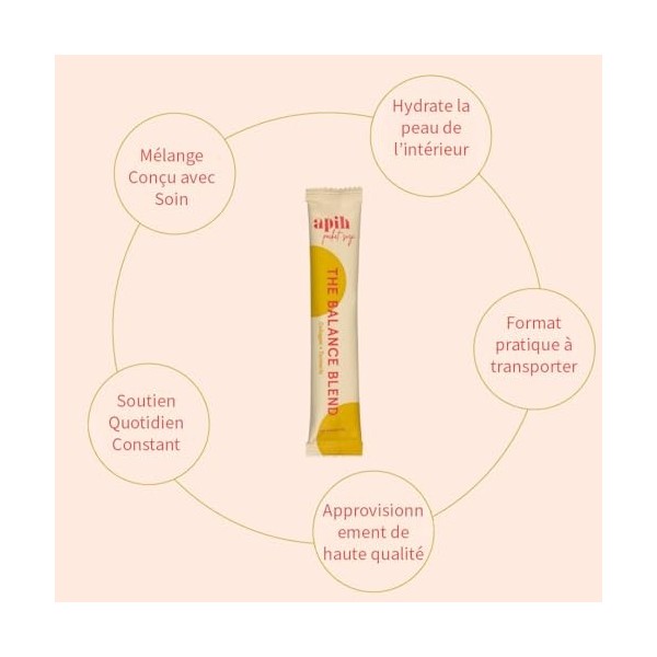 APIH collagène hydrolysé + poudre de curcuma, pour la peau, les cheveux et les ongles, peptides de collagène bovin, sans sucr