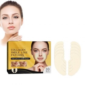 Patchs Collagène Pour Sourire, 10 Patchs Anti-Rides Pour Lignes Du Sourire, Lissage Instantané Des Ridules, Pour Un Sourire J