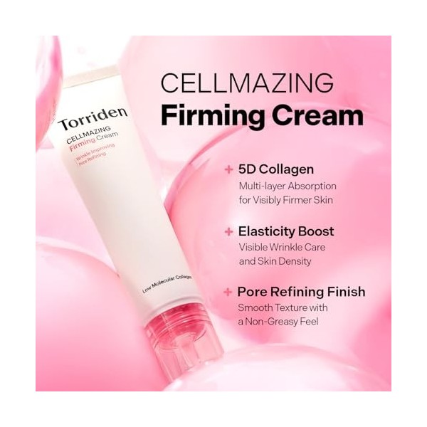 Torriden CELLMAZING Crème raffermissante au collagène 60 ml | Contre les pores et les rides affaissés | Avec complexe de coll