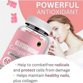 Caduola Glutathion Collagen Glow Gummies, glutathion Collagen Glow Gummies pour taches sombres, 60 pièces/flacon de glutathio