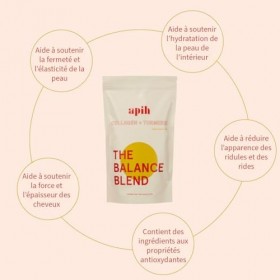 APIH collagène hydrolysé + poudre de curcuma, pour la peau, les cheveux et les ongles, peptides de collagène bovin, sans sucr
