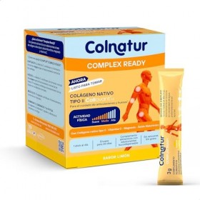 Colnatur Ready Listo Para Tomar Collagène avec Magnésium, Acide hyaluronique et Vitamine C 30 Sticks Monodose