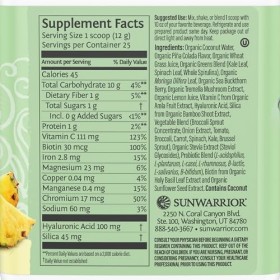 Sunwarrior Beauty Greens Collagène Booster Pina Colada 300 g 1 Unité