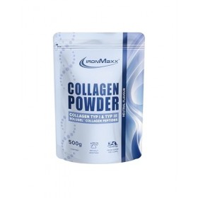 IronMaxx Poudre de collagène – Sachet de 500 g | Hydrolysat de collagène pur sans additifs | Goût neutre | 9 g de protéines p