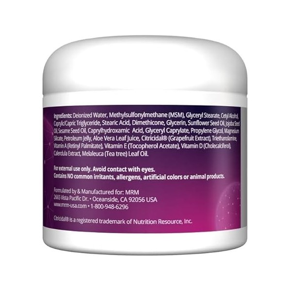 MRM, MSM Crème, Net WT. 4 G