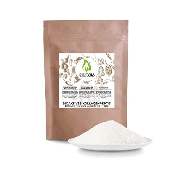 GreatVita Poudre de collagène bioactif 1,6 kg | Poudre pure de qualité supérieure | Peptides hydrolysat type collagène protéi...
