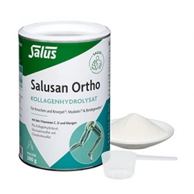 Salus - Poudre dhydrolysat de collagène Salusan Ortho - 1 boîte de 300 g - Avec vitamines C, D et manganèse - Bien soluble e