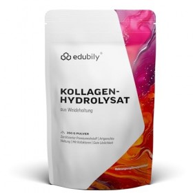 edubily Poudre de collagène 350 g • En pâturage • Hydrolysat de collagène de qualité supérieure avec vitamine C, cuivre, ma