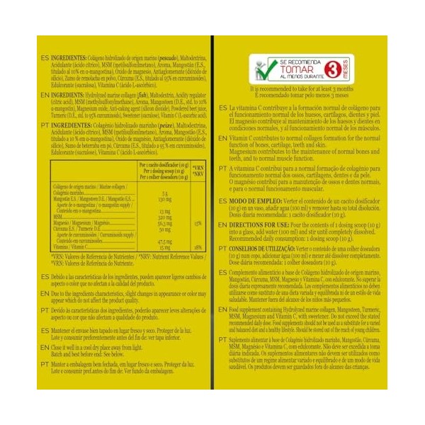 NOVA DIET Novadiet - COLAMAG CALMAN avec collagène dorigine marine, mangoustan, curcuma, vitamine C, magnésium, pour la peau