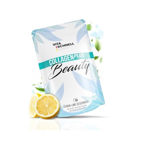 Vita Quick Collagène Plus Beauty 360 g – Poudre de collagène hautement dosée avec peptides de collagène Solugel® – Poudre da