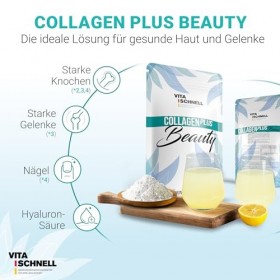 Vita Quick Collagène Plus Beauty 360 g – Poudre de collagène hautement dosée avec peptides de collagène Solugel® – Poudre da