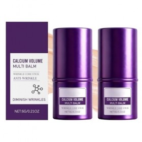 Lot de 2 bâtonnets de calcium multi-baume hydratant anti-âge pour raffermissant, liftant et intensif, collagène, baume multip