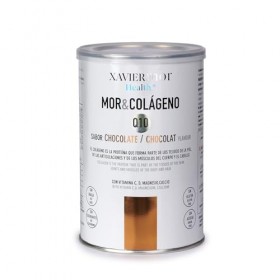XAVIERMOR Collagène + Q10 Chocolat 300g - Supplément avec Collagène Hydrolysé, Coenzyme Q10, Magnésium, Calcium, Vitamines C 