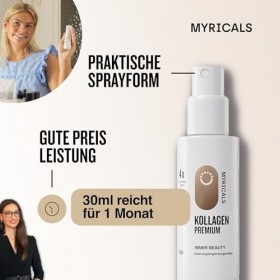 MYRICALS Collagène Hydrolysat Premium Spray liquide – Suffisant pour 2 mois – Hautement dosé avec la plus haute biodisponibil