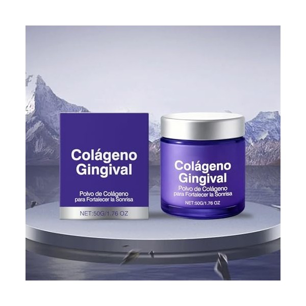 Poudre de collagène pour les dents - Poudre de soin buccal stimulant le sourire avec collagène et hydroxylapatite - Sans fluo...