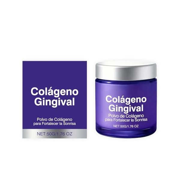 Poudre de collagène pour les dents - Poudre de soin buccal stimulant le sourire avec collagène et hydroxylapatite - Sans fluo...