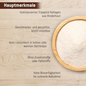 Hydrolysat de collagène - Tripeptide - 300 g - Bonne solubilité - Sans goût - Sans additifs - De bœuf - Haute biodisponibilit