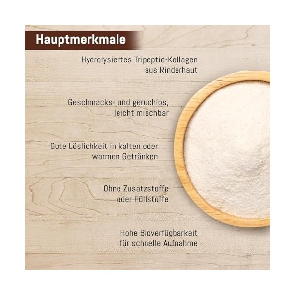 Hydrolysat de collagène - Tripeptide - 300 g - Bonne solubilité - Sans goût - Sans additifs - De bœuf - Haute biodisponibilit