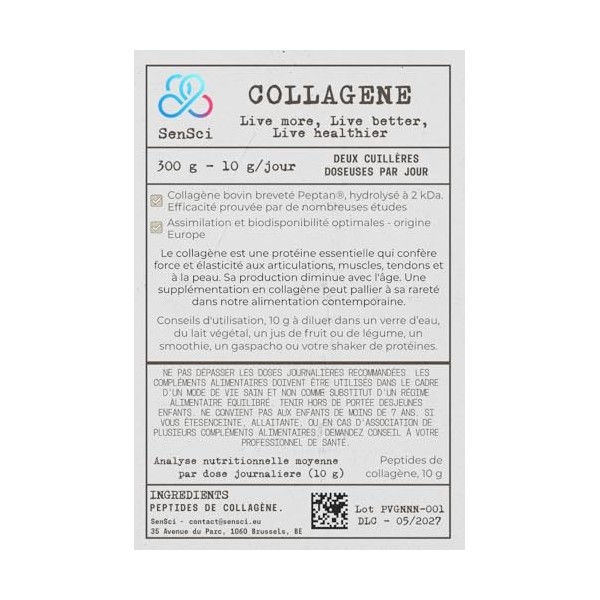 Peptides de Collagène Peptan R | Complément Alimentaire Sport | Collagène, Acides Aminés, Protéine | Produit Breveté | Sans 