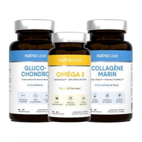 Nutraclear | Pack Articulations - Collagène, Glucosamine Chondroïtine, Oméga 3 | Confort articulaire, mobilité et compléments