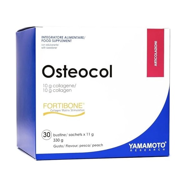 Yamamotò Osteocol 30 Sachets, Complément Alimentaire avec Collagène Hydrolisé, Stimule la Production de Collagène et Soutient