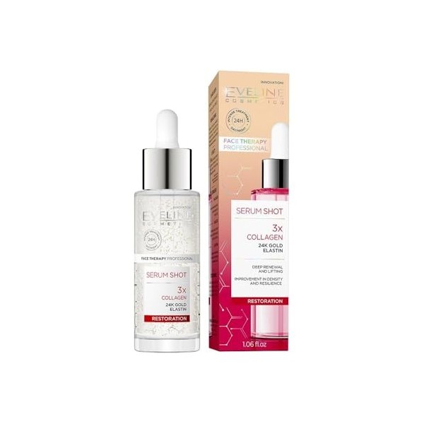Eveline Cosmetics Sérum Shot Traitement reconstructeur de la peau 3 x Collagène