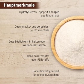 Hydrolysat de collagène - Tripeptide - 300 g - Bonne solubilité - Sans goût - Sans additifs - De bœuf - Haute biodisponibilit