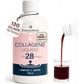 Essenzavital Collagène hydrolysé liquide buvable avec NAD+ et acide hyaluronique pour femmes - 13 g par dose - peau, cheveux 