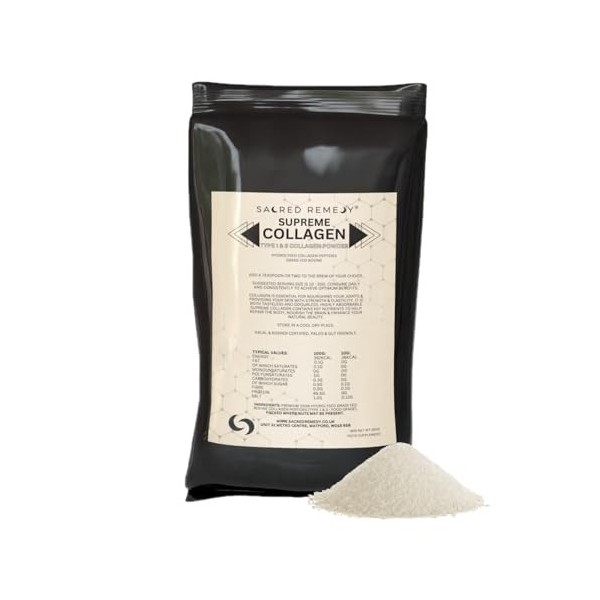 Supreme Collagen Type 1 & 3 Poudre de collagène 250 g | Peptides de collagène hydriques de qualité supérieure | Bovin nourri 