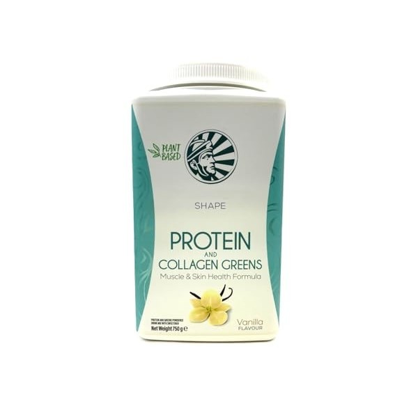 Sunwariior Shape Protéines de collagène, saveur vanille, sans gluten, végétalien sans OGM, 750 g