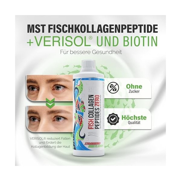Fish Collagen Beauty Peptides + Biotine Verisol® Boisson | 20 servings | Sans sucre | Boisson au collagène au poisson hauteme