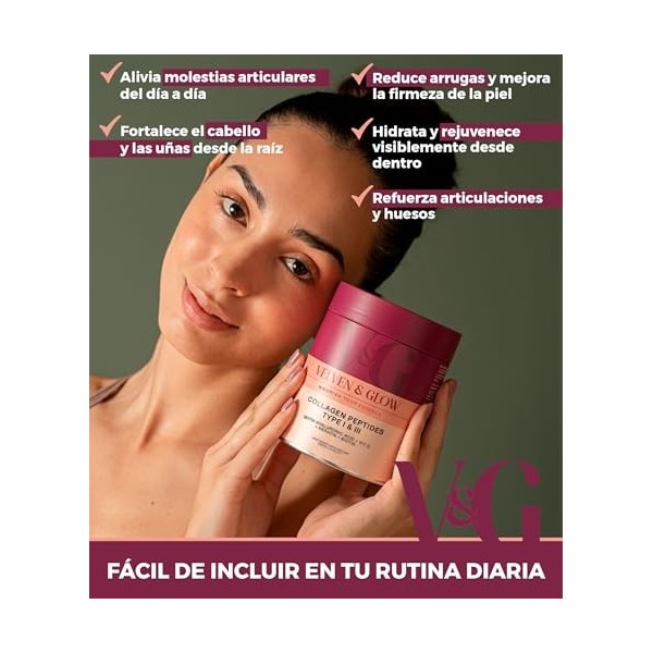 Peptides Collagène hydrolysé en poudre avec acide hyaluronique + vitamine C + biotine 300 g sans goût - Peau + Articulations 