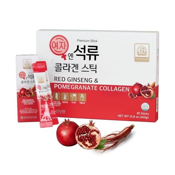 Korean Beauty Baekje Geumsan Lot de 5 bâtons de gelée au collagène grenade pour femme 145 g