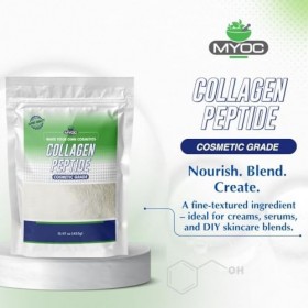 MYOC Peptides de collagène | Protéines de qualité cosmétique pour soins de la peau, lotions et gels – 453 g Collagène