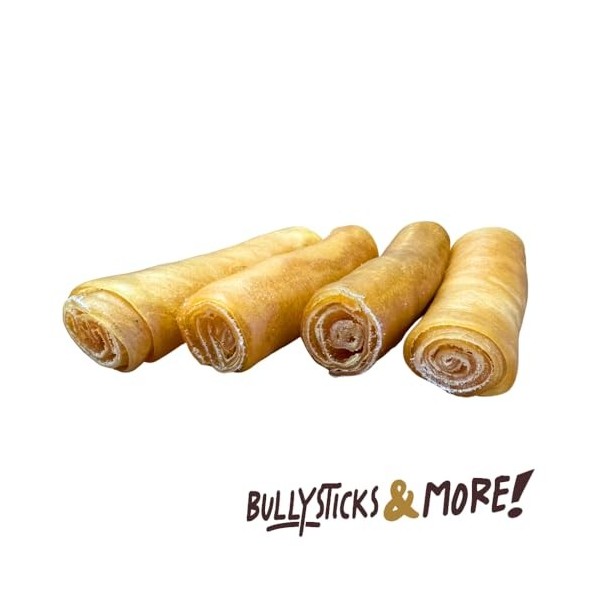BULLYSTICKS & MORE Lot de 4 rouleaux de collagène de bœuf épais de 15,2 cm
