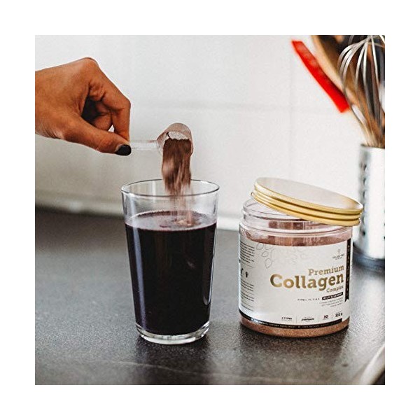 Golden Tree Premium Collagen Complex – Collagène en Poudre avec MSM, Acide Hyaluronique, Vitamine C, Silice – Types I III V X