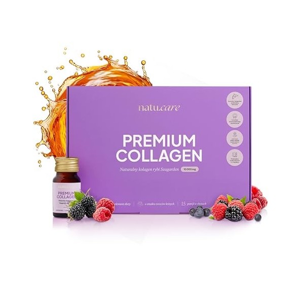 natu.care Kolagen Shot 10000 mg - Collagène à boire - le Meilleur Collagène marin hydrolysé - Biotine et Vitamine C - Boisson