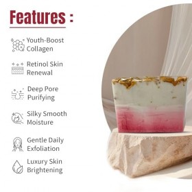 TotaalBeauty Lot de 2 savons blanchissants et anti-âge au collagène aux oignons dorés