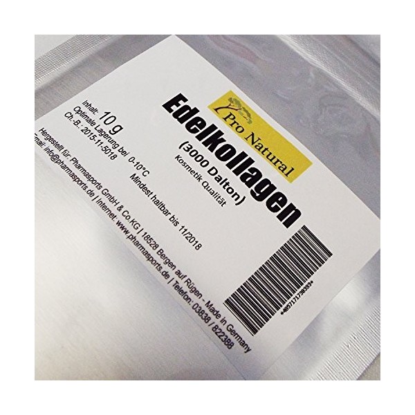 Pro Natural Poudre de collagène élégante 10 g à fabriquer soi-même - Concentré de sérum crème de collagène