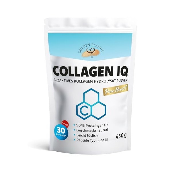 GOLDEN PEANUT Collagène IQ 450 g poudre hydrolysat bioactive Collagène