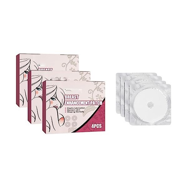 Natural SizeUp Lot de 3 patchs protéinés de kératopeptide, liftant et raffermissant la poitrine, amélioration des seins, anti