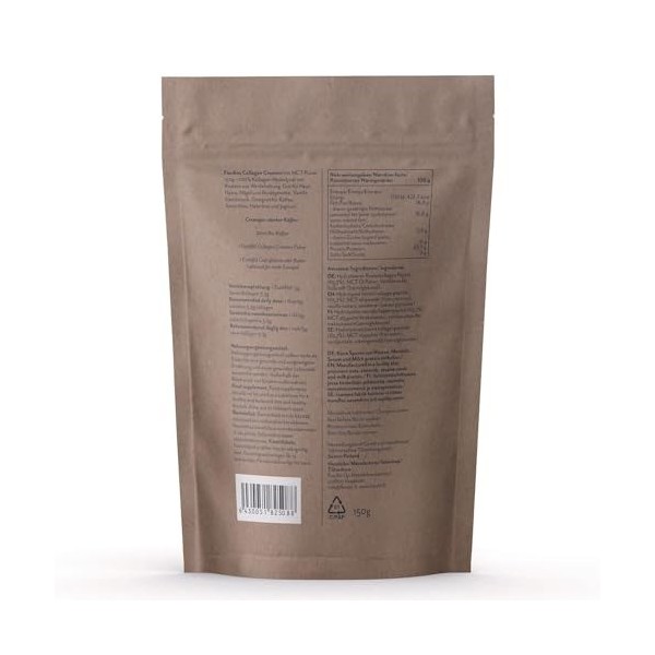 FOODIN Crème au collagène avec poudre MCT 150 g – 100 % hydrolysat de collagène de bovins issus délevage de pâturage. Bon po