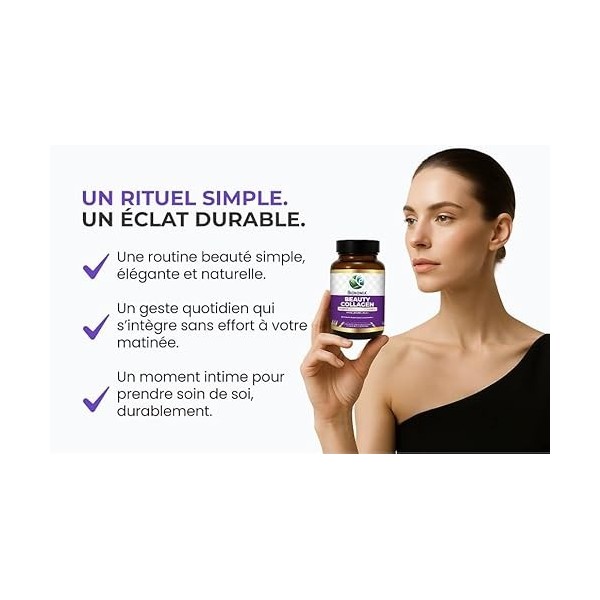 BIONOMIA Beauty Collagen 900mg - Collagene Marin Hydrolyse Naticol + Acide Hyaluronique 100mg + Vitamine C - Peau Cheveux Ong